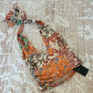 Floral Patchwork Halter Top